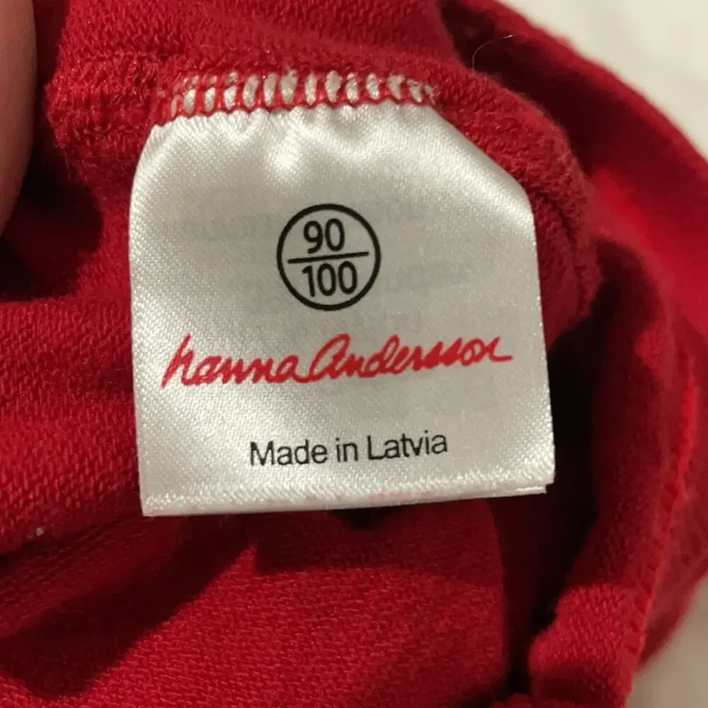 Hanna Andersson 90/100 3-4 footed tights black nwot and red worn once euc
